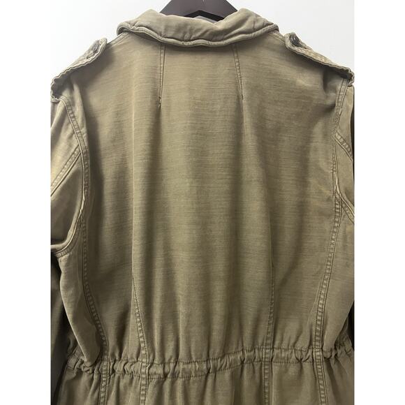 FREE PEOPLE Not Your Brother's Surplus Jacket in Distressed Army Green Sz L Gorp - Picture 13 of 14